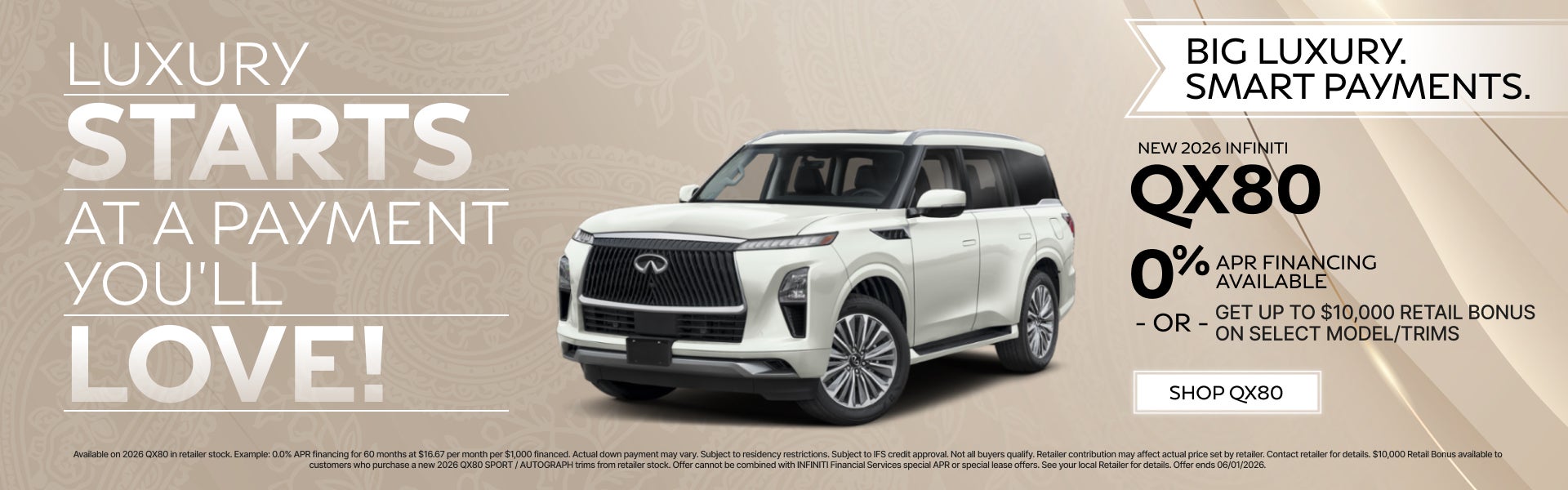 New 2026 Infinit QX80