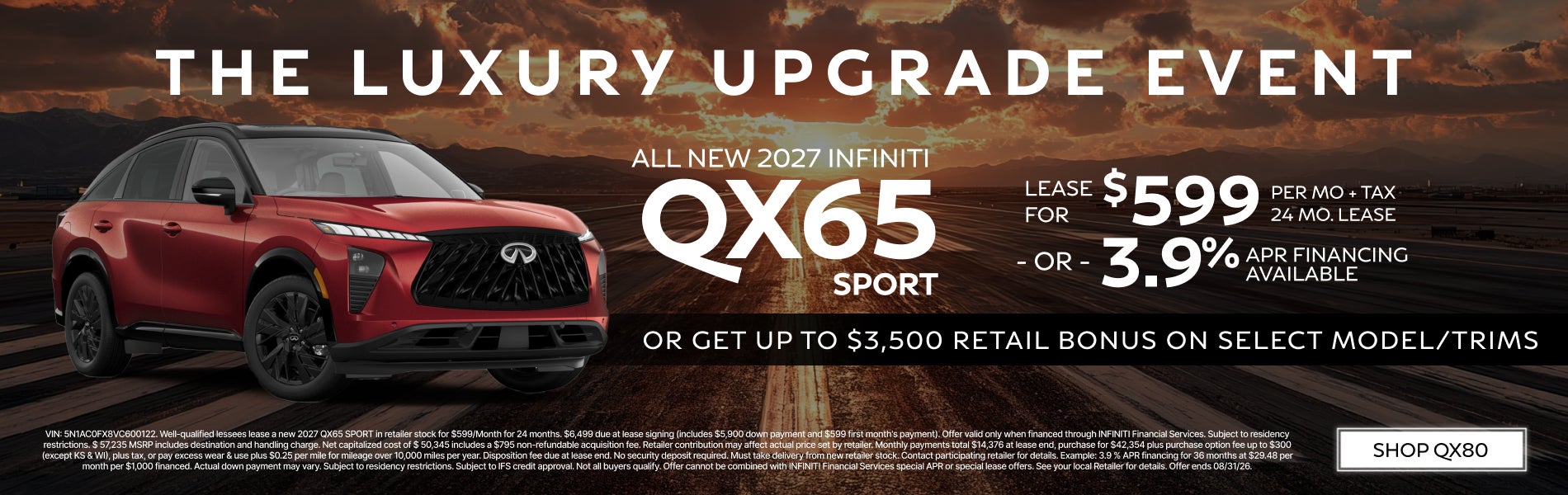 NEW 2027 QX65 SPORT