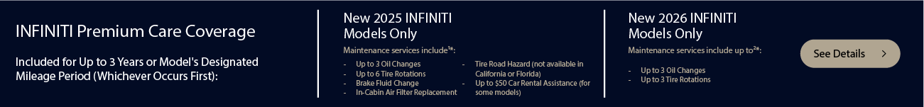 Nationwide Infiniti Premium Care 2025 -2026 models